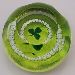 Vintage Caithness Miniature Shamrock Paperweight